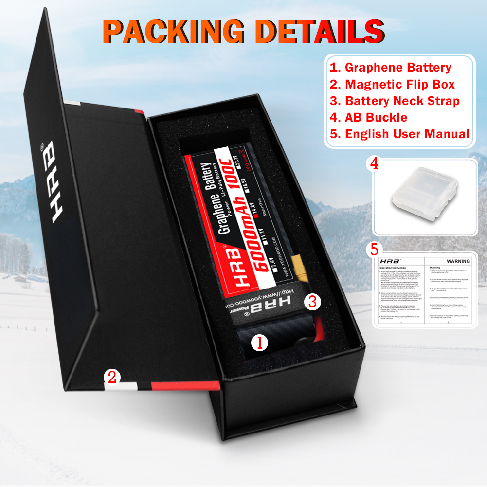 Графеновая батарея HRB 2S 3S 4 – обзор и цена 6S Lipo Battery 22.2V 5000Mah