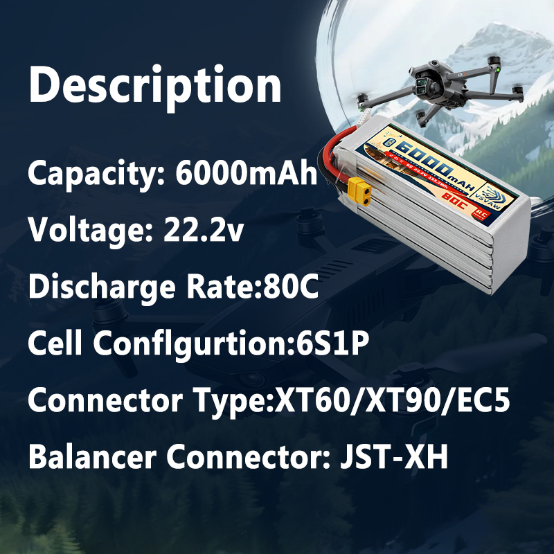 Аккумулятор VSVAW 6S LiPo 6000 – обзор и цена 6S Lipo Battery 22.2V 5000Mah