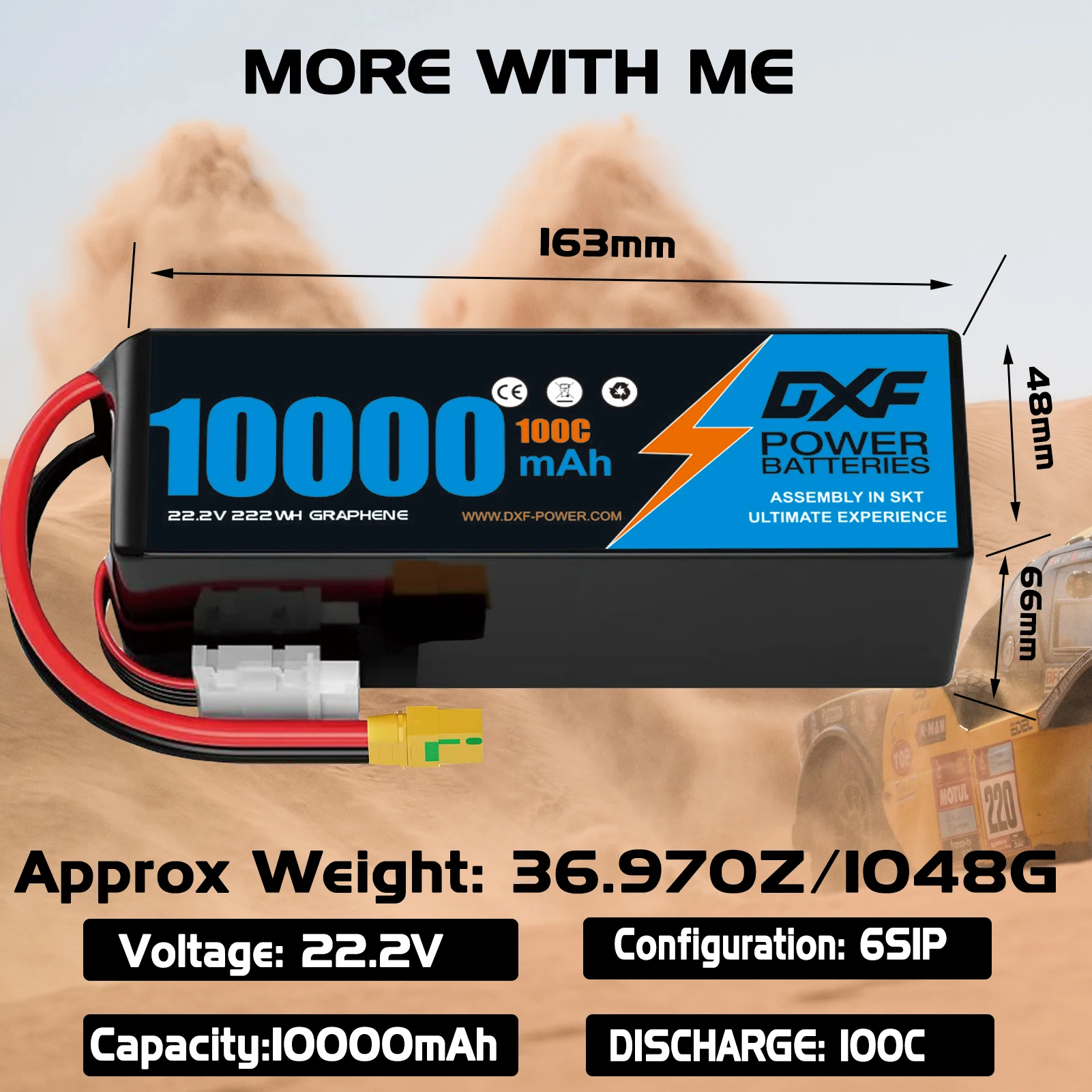 Аккумулятор LiPo DXF 6S 22.2V  – обзор и цена 6S Lipo Battery 22.2V 5000Mah