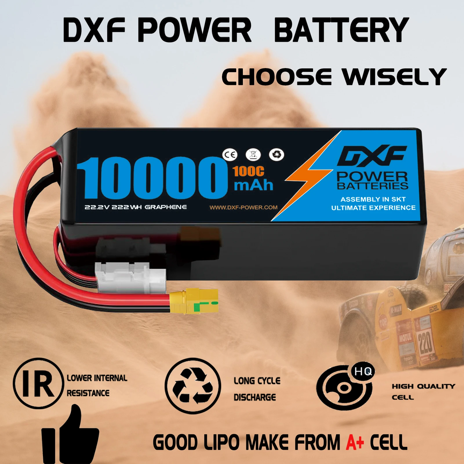Аккумулятор LiPo DXF 6S 22.2V  – обзор и цена 6S Lipo Battery 22.2V 5000Mah
